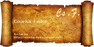 Csurka Fedor névjegykártya